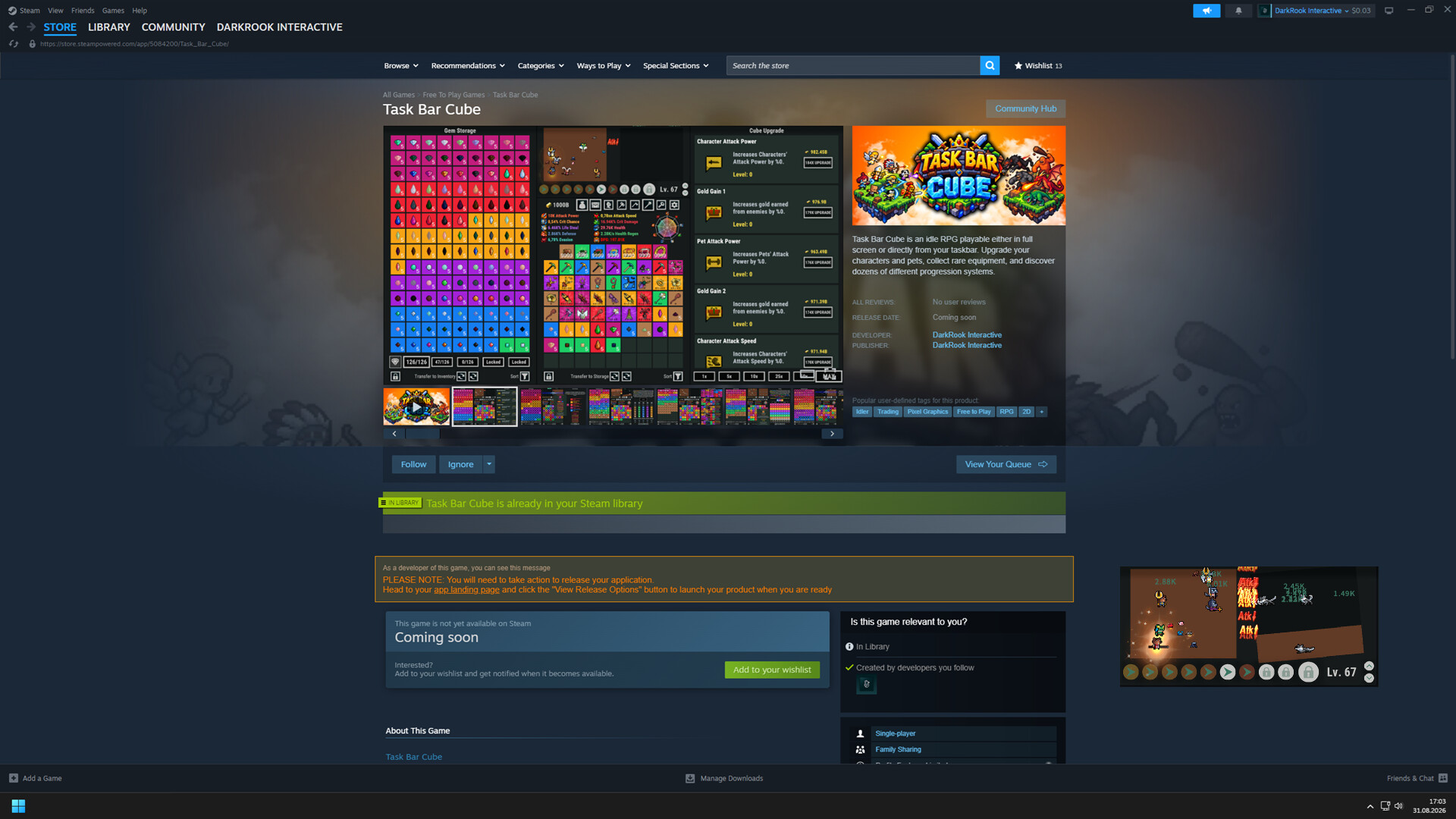 Task Bar Cube screenshot 1