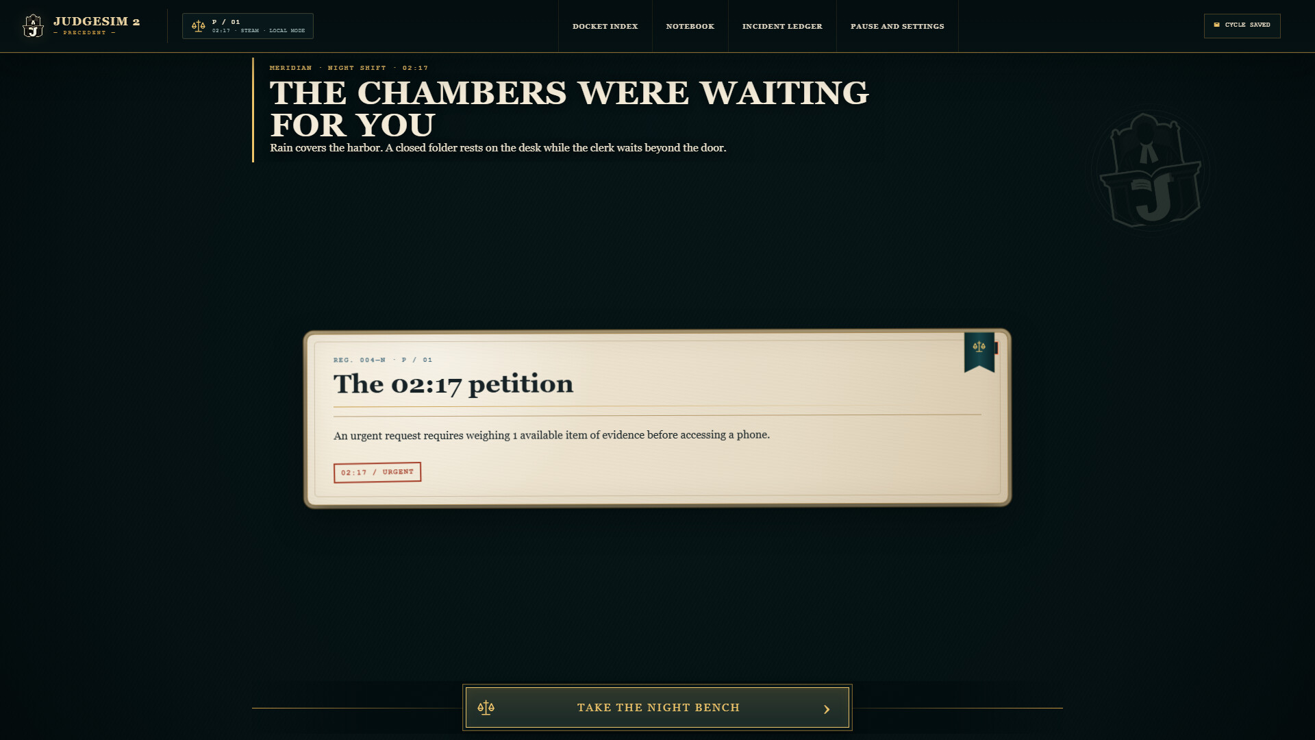 Judge SIM 2 Precedent screenshot