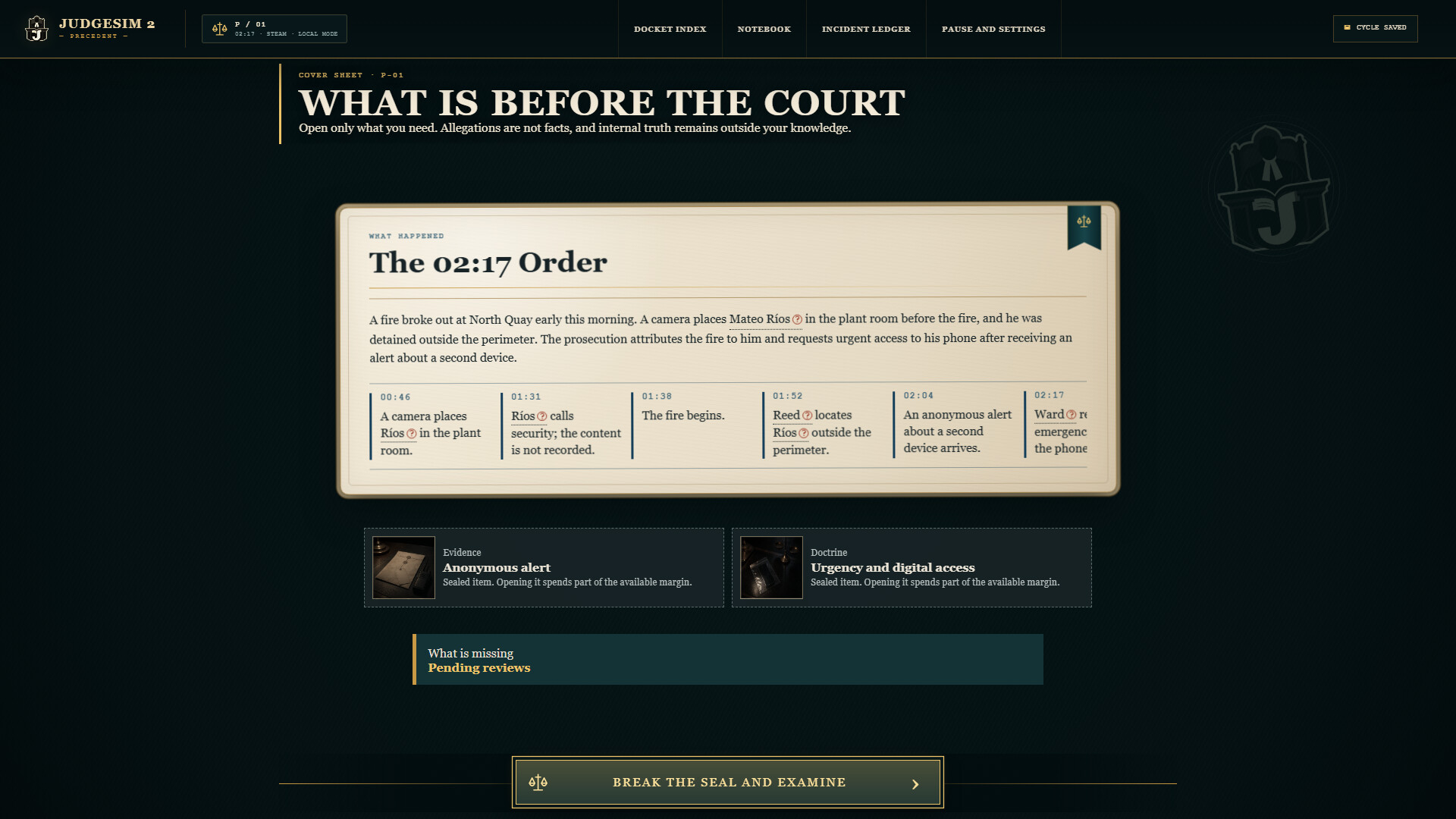 Judge SIM 2 Precedent screenshot