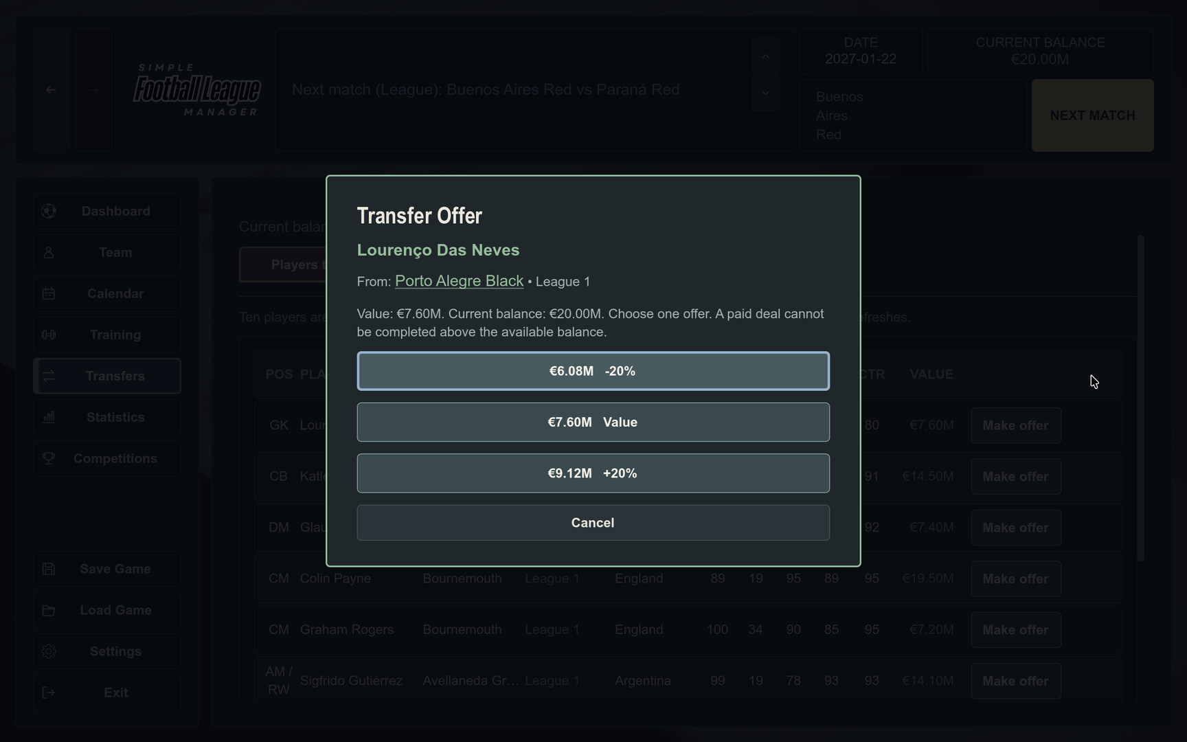Simple Football League Manager screenshot #9