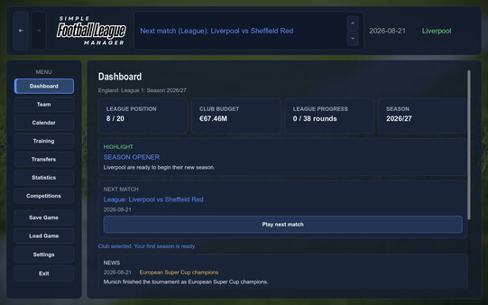Simple Football League Manager 스크린샷 1