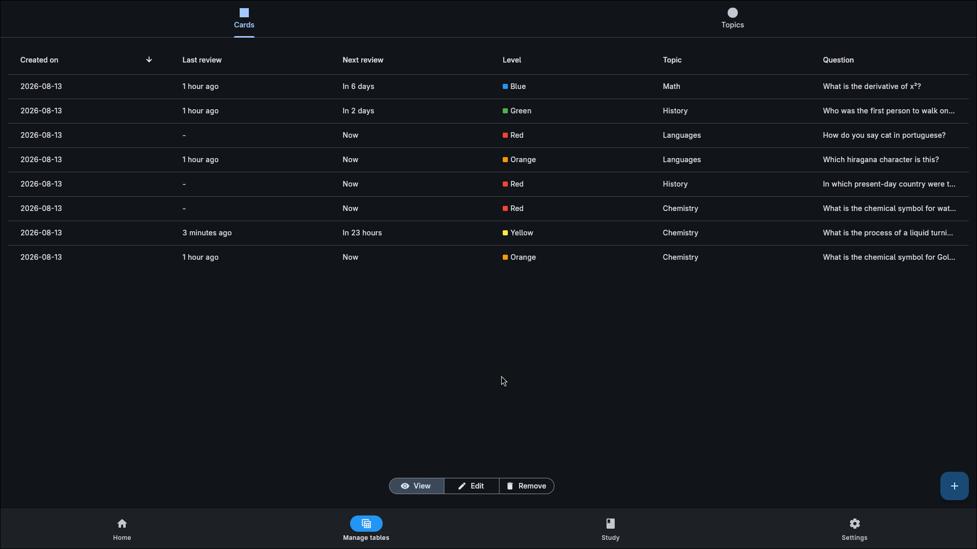 Mory flashcards screenshot 2