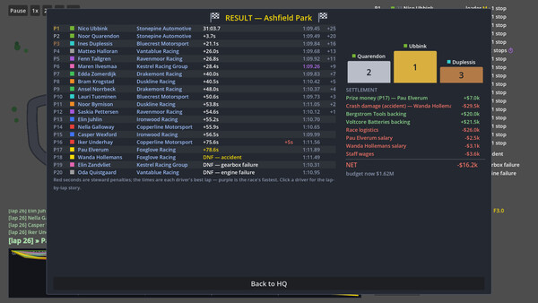 Backmarkers: A Racing Management Sim 스크린샷 3