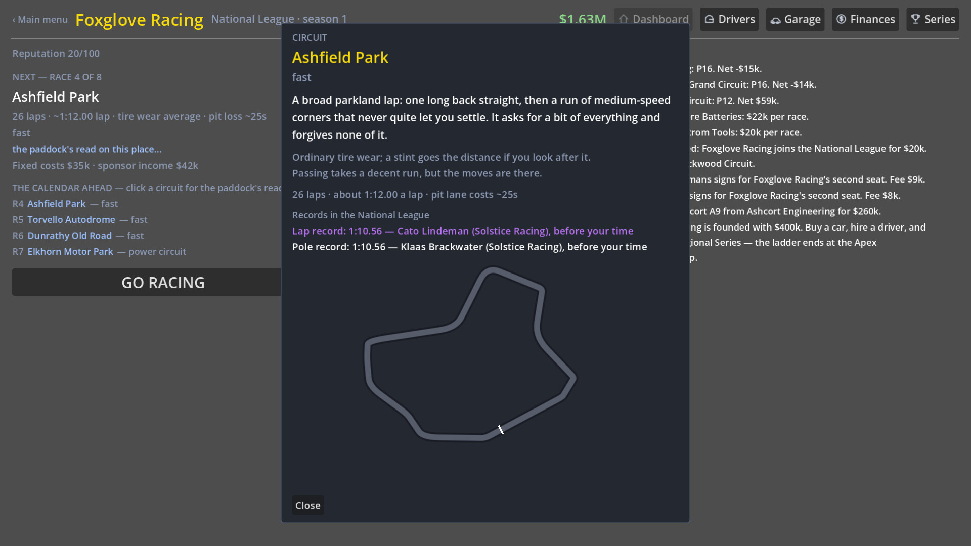 Backmarkers: A Racing Management Sim screenshot 11