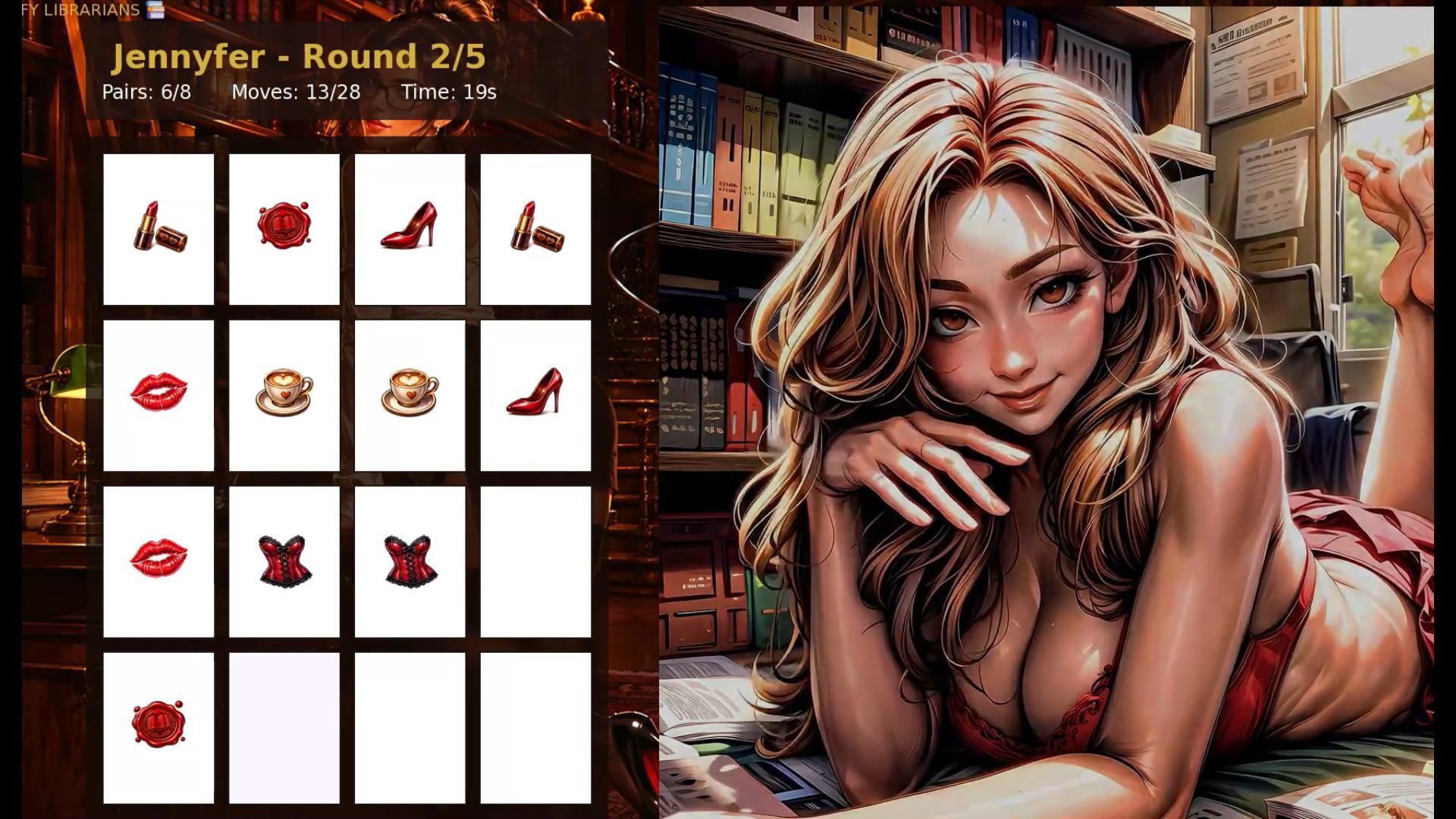 Strip Memory: Milfy Librarians screenshot #7