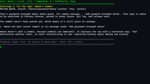 git gud - Clean History Craftsman screenshot 2