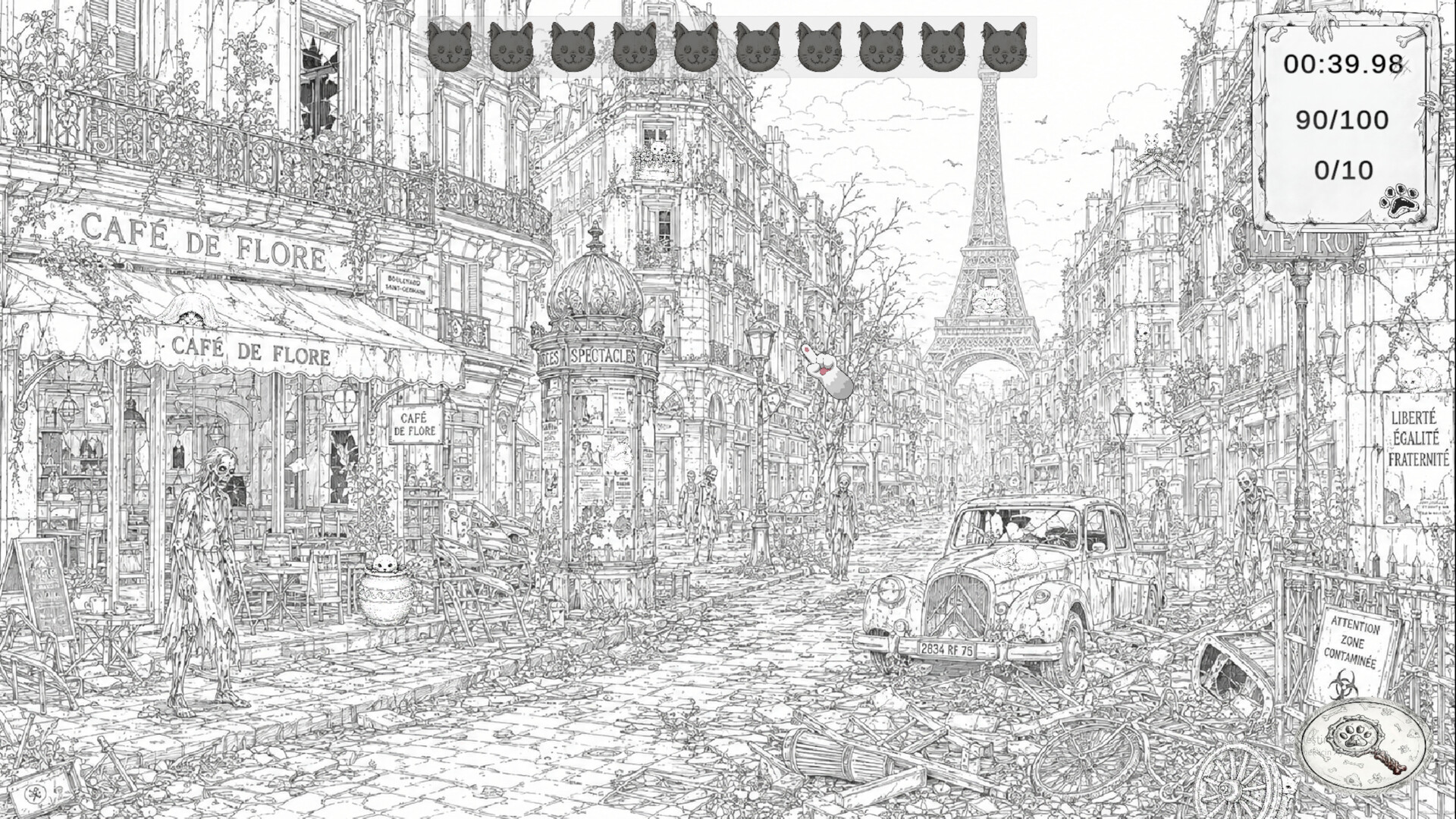 Zombie Mystery: 100 Hidden Cats screenshot #5