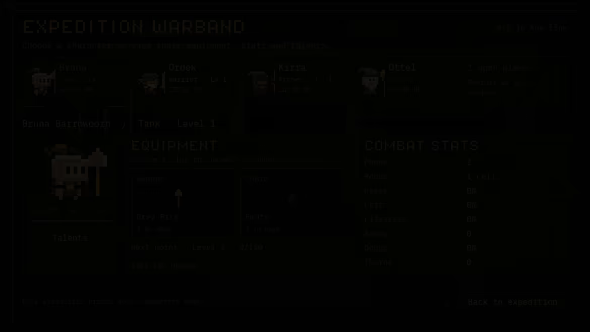 the warband equip screen