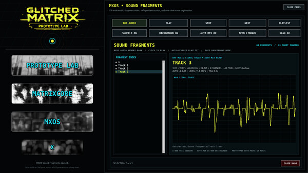 GLITCHED MATRIX Prototype Lab Soundtrack screenshot 1
