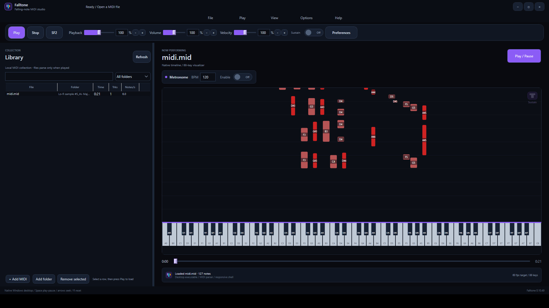 Falltone screenshot