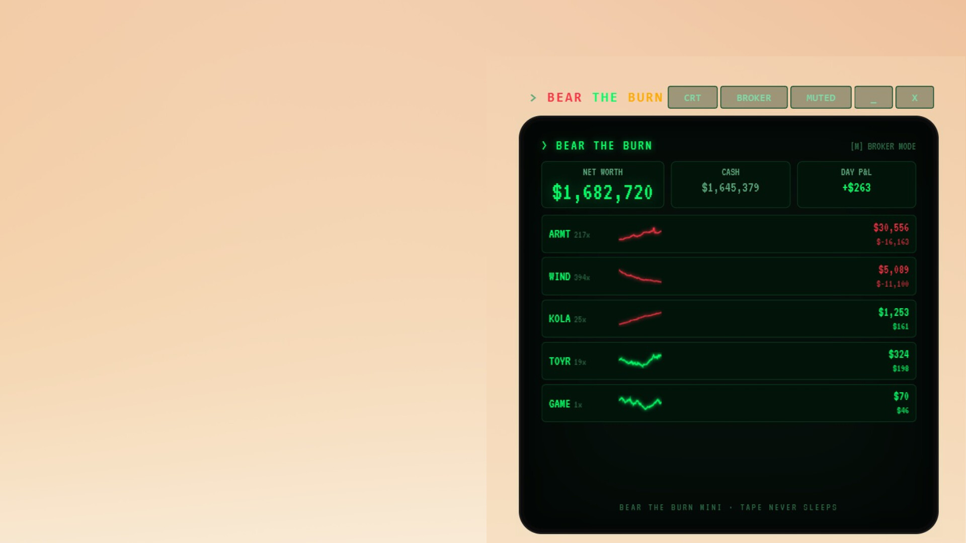BEAR THE BURN: A Stock Market Deckbuilder screenshot 1