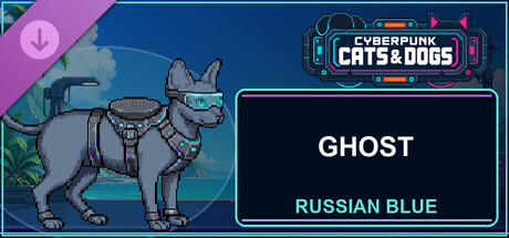 Cyberpunk Cats & Dogs - Ghost (Russian Blue) Banner