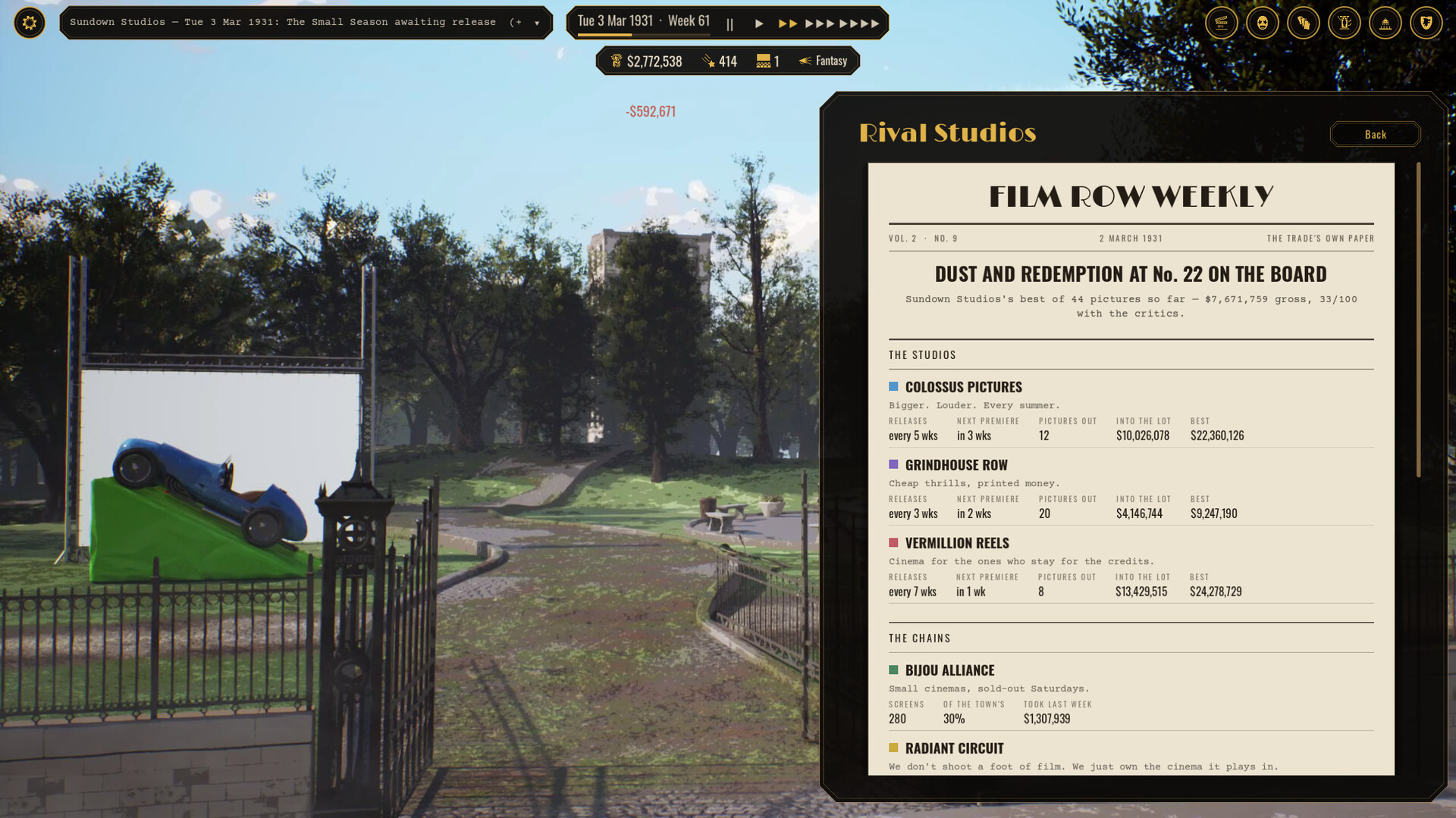 Backlot: Hollywood Studio Tycoon screenshot #11