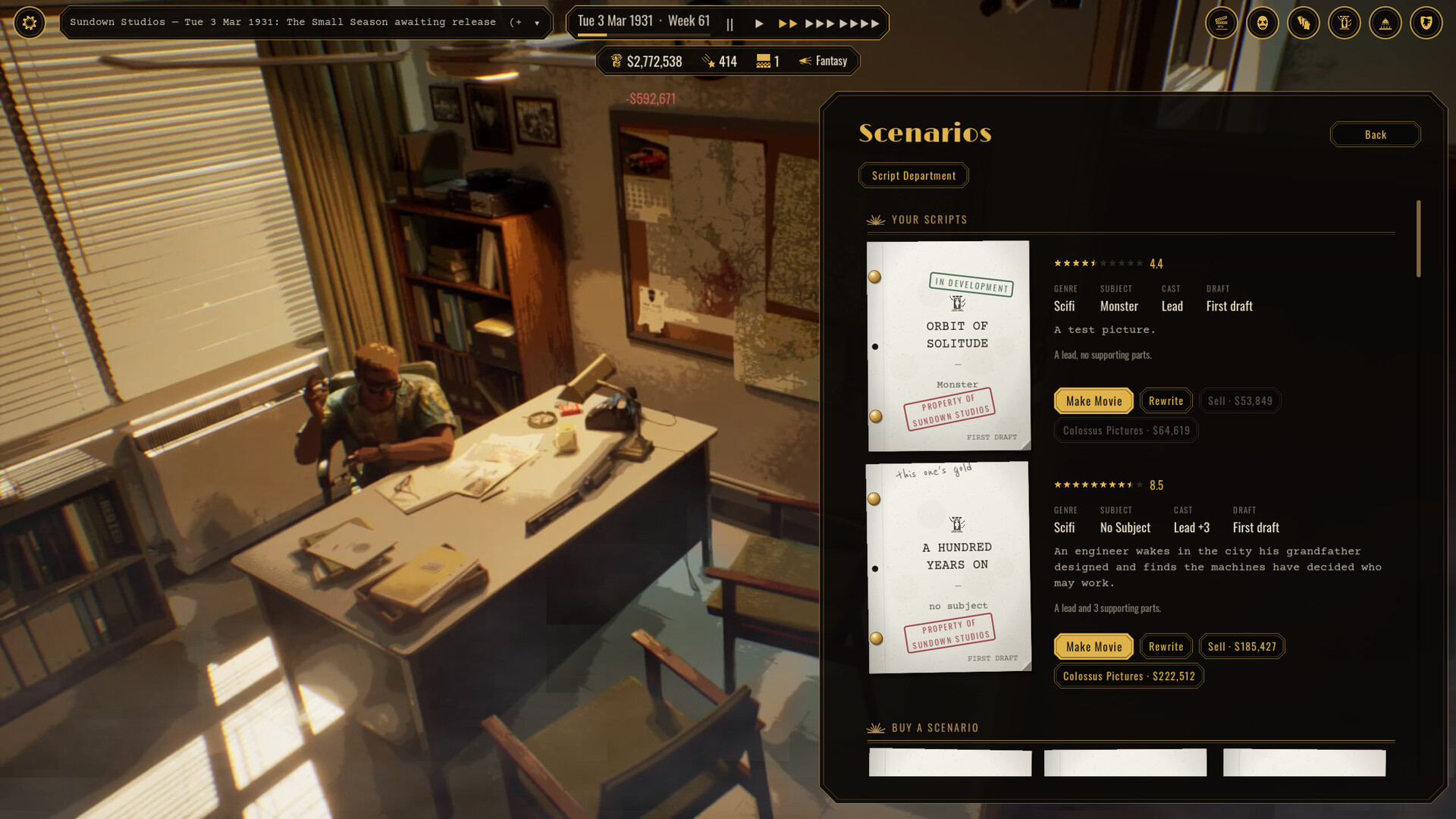 Backlot: Hollywood Studio Tycoon screenshot #8