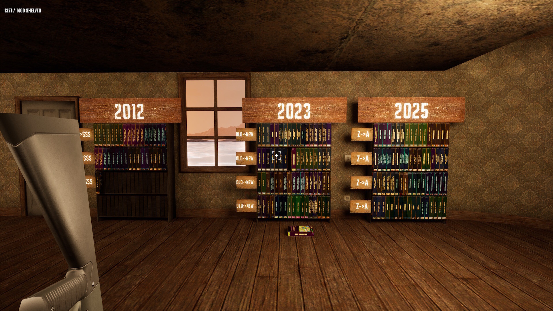 Game Shelver 99: I must organize my Steam Library and defend it against pirates with a shotgun screenshot 6