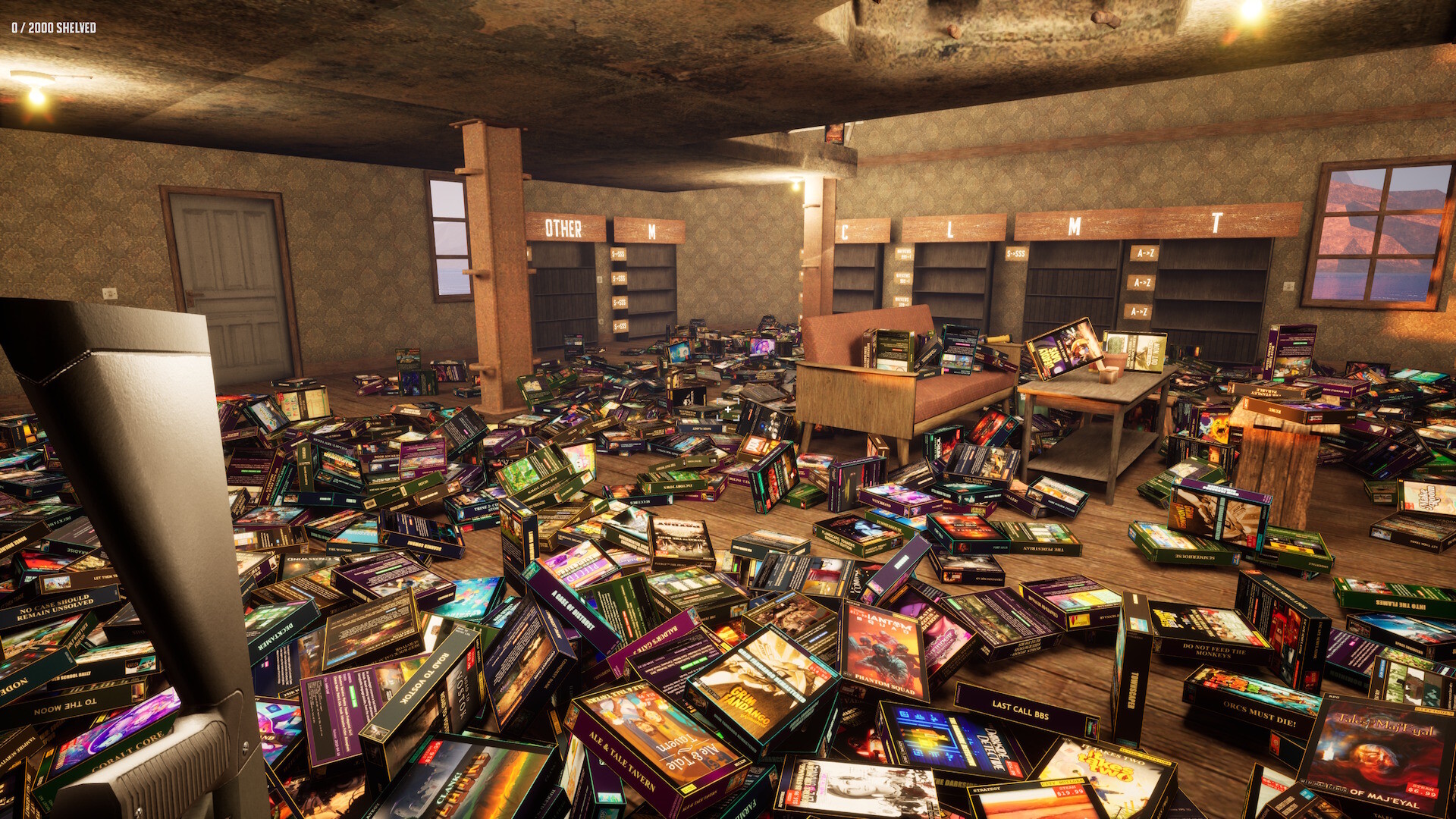 Game Shelver 99: I must organize my Steam Library and defend it against pirates with a shotgun screenshot 2