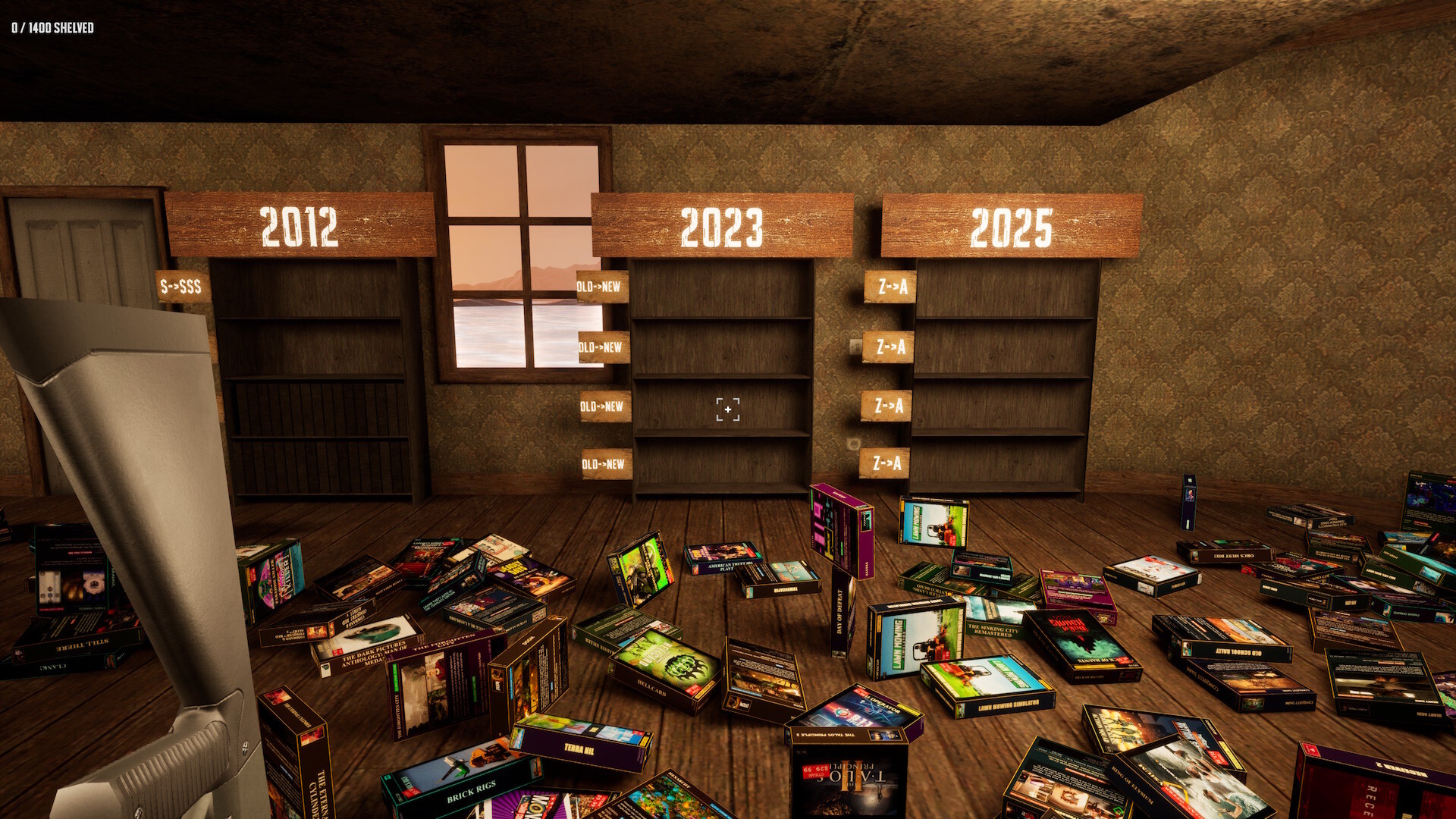 Game Shelver 99: I must organize my Steam Library and defend it against pirates with a shotgun screenshot 5