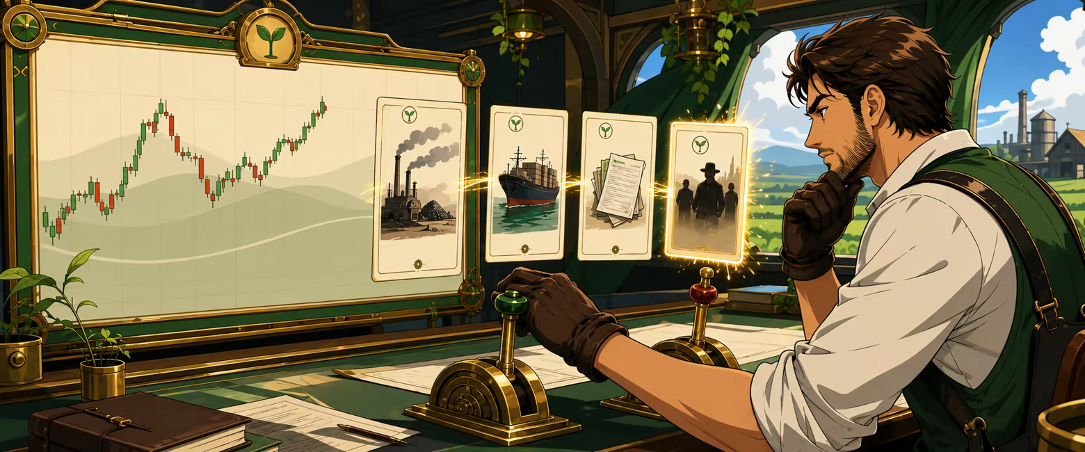 Иллюстрация из описания игры A Little Leverage - Isekai Daytrader