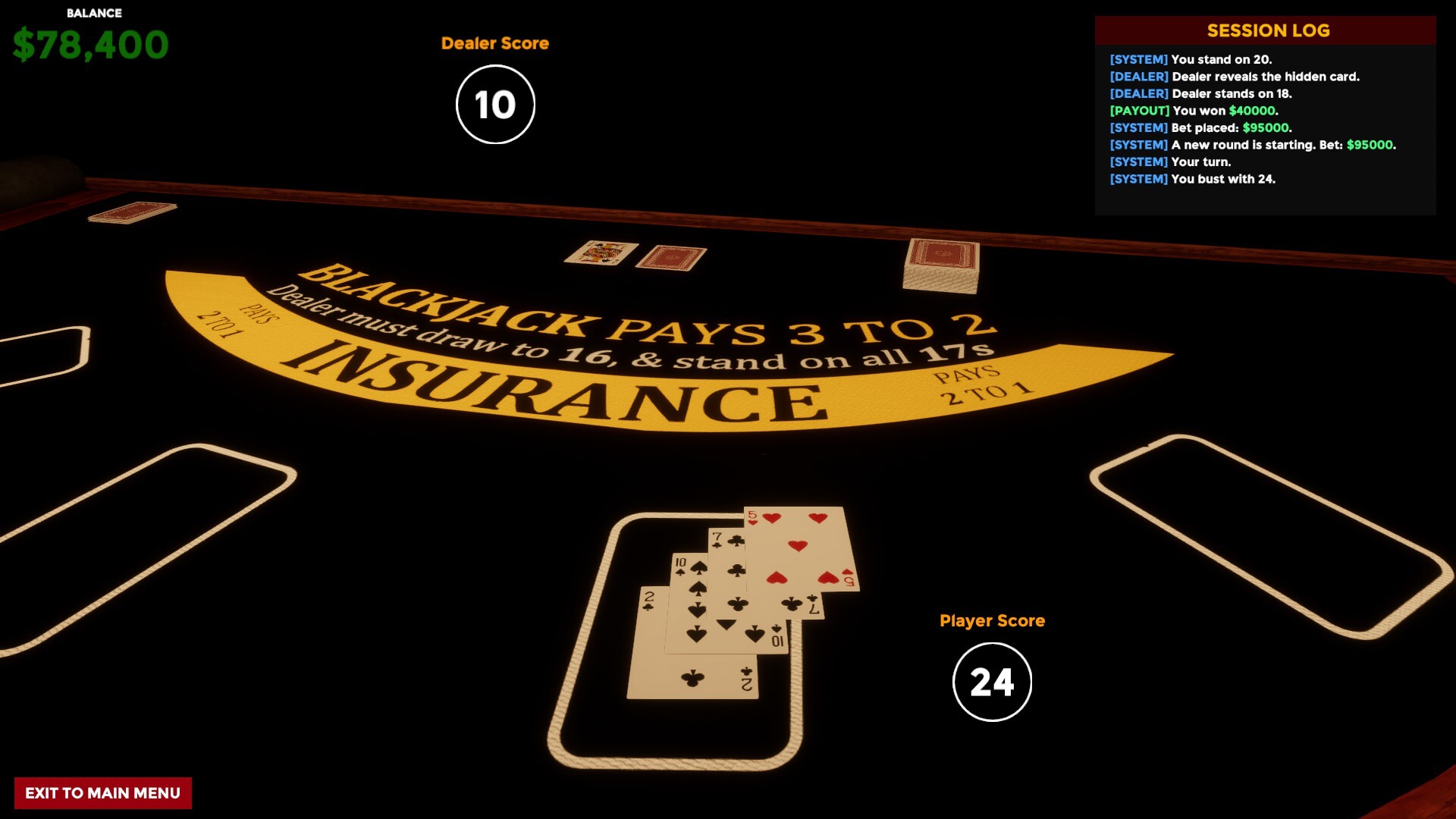 Blackjack Simulator 2027 — gameplay screenshot 6
