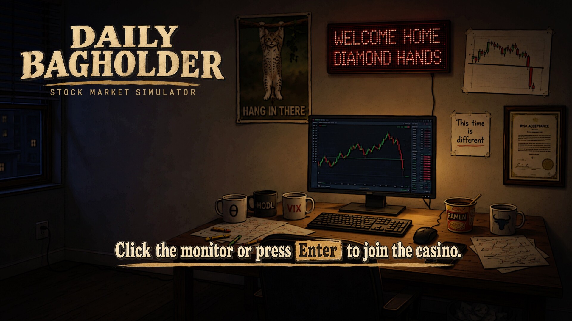 Daily Bagholder: Stock Market Simulatorのスクリーンショット 1
