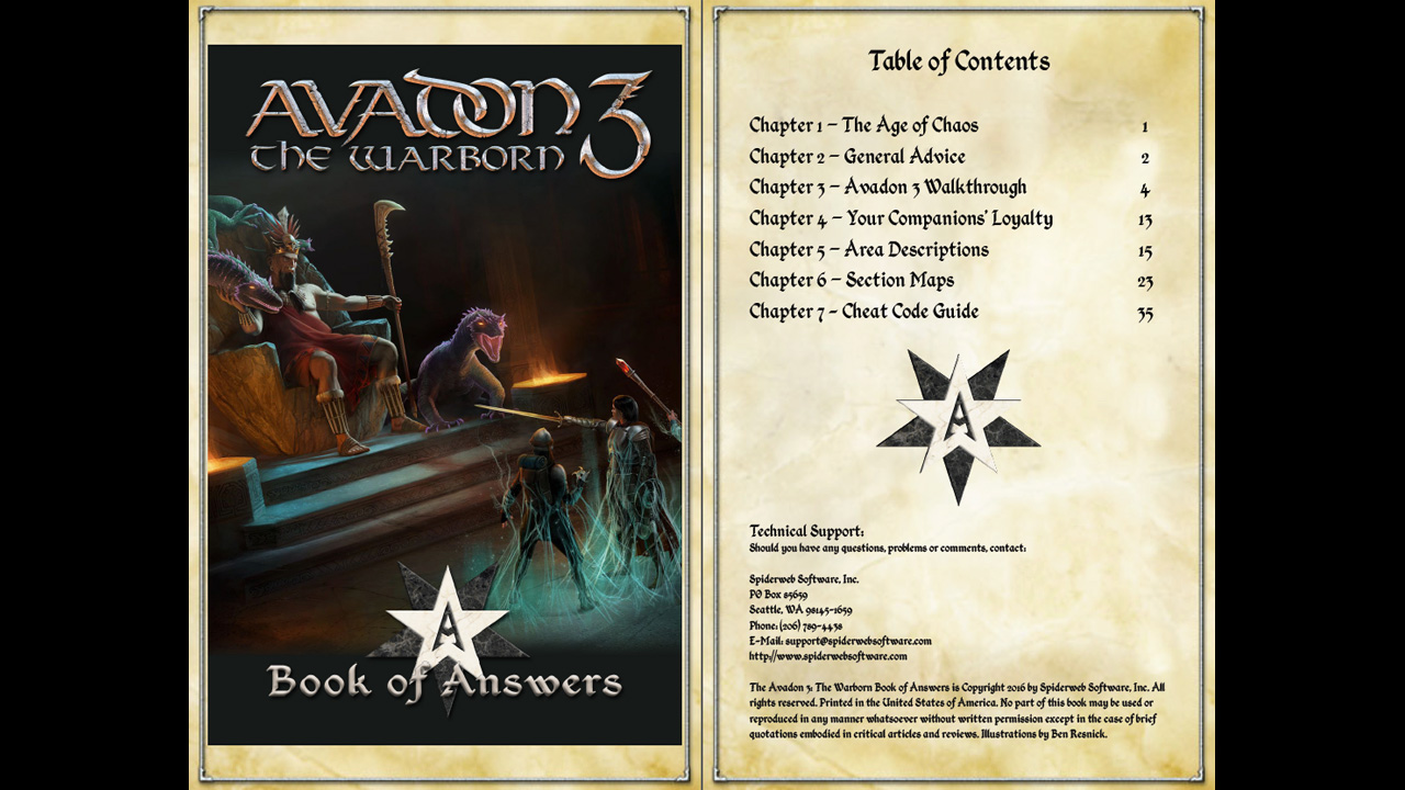 Avadon 3 Hintbook and Bonuses Featured Screenshot #1