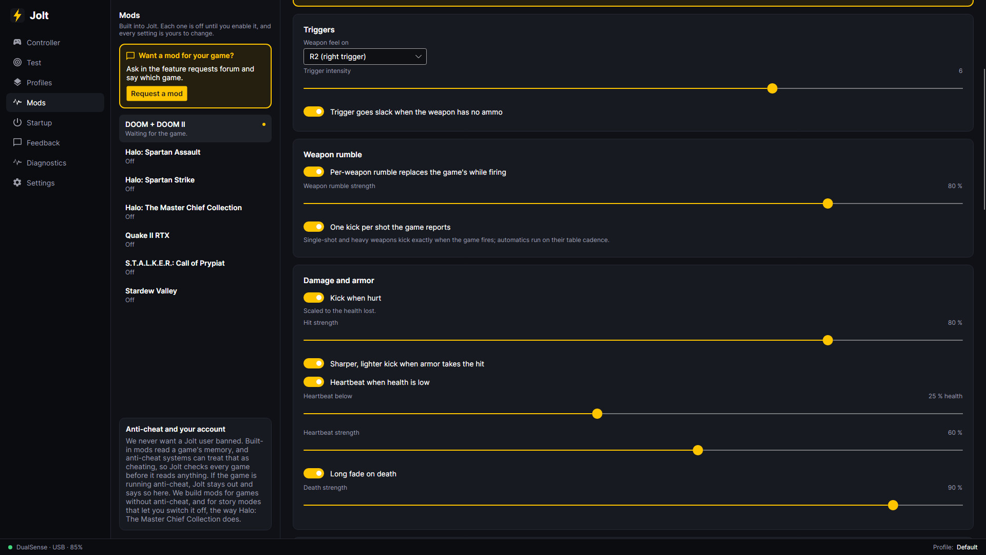 Jolt — DualSense Adaptive Triggers, Haptics & Gyro screenshot 6