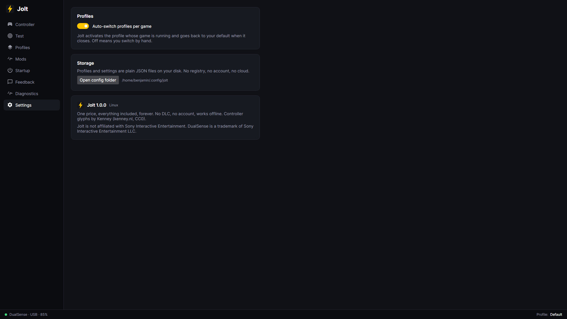 Jolt — DualSense Adaptive Triggers, Haptics & Gyro screenshot 9
