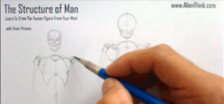 Complete Figure Drawing Course HD: 029 - The Fitting of Scapula on Chest Cavity - View from Side