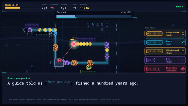 Listening Post: Typing Tower Defense screenshot 1