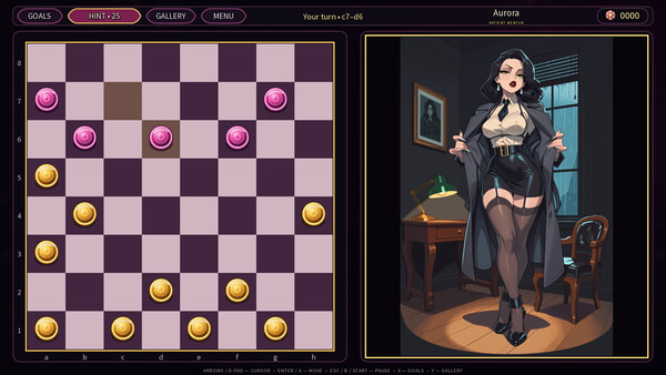 Waifu Strip Duel: Hentai Checkers — скриншот 1