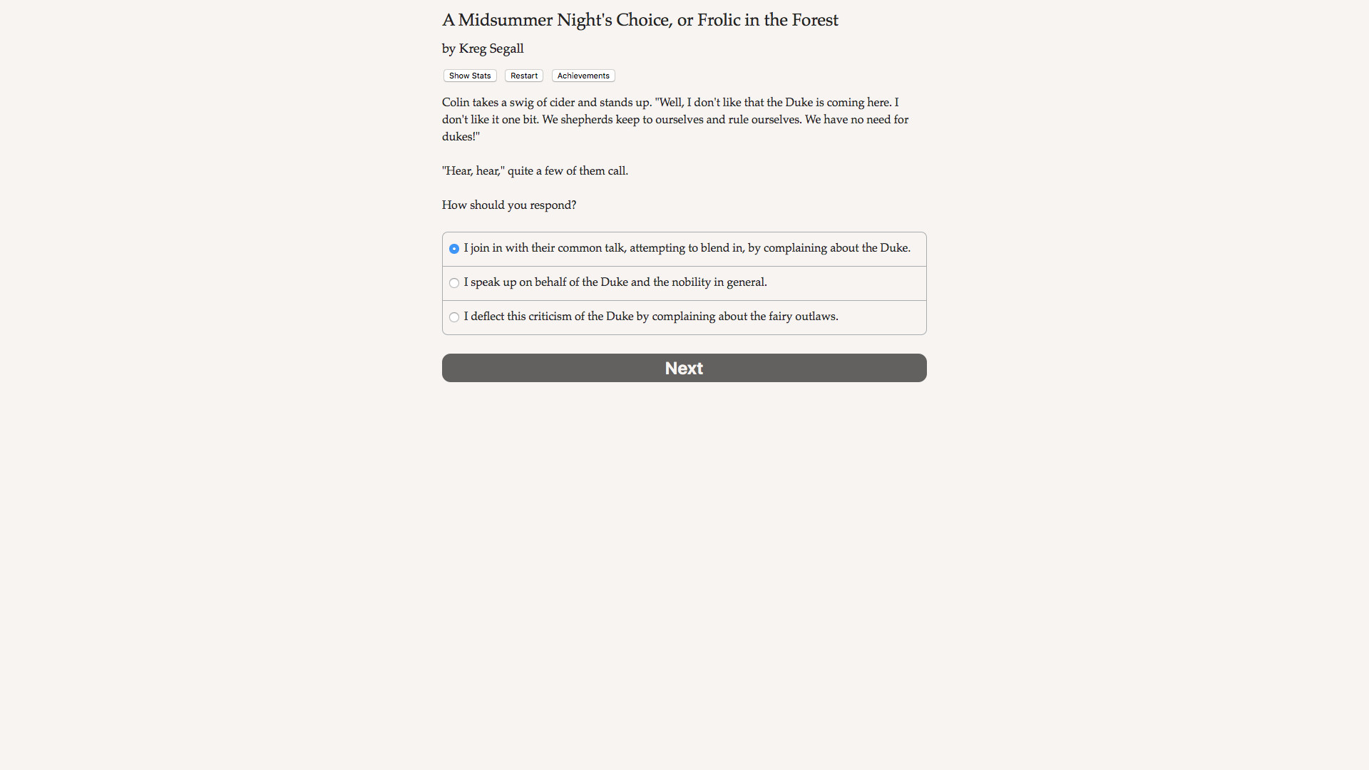 A Midsummer Night's Choice screenshot #1