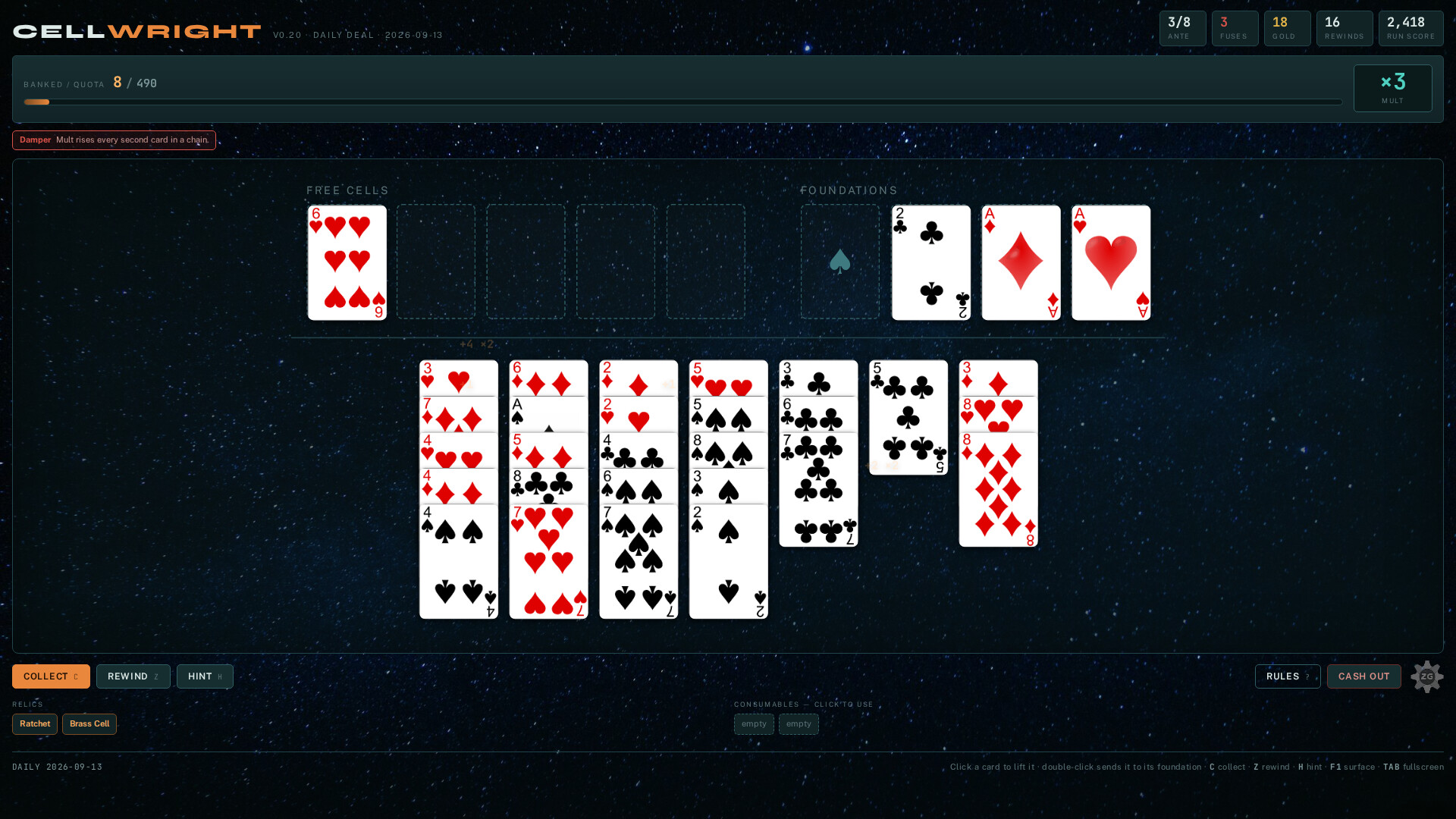 Cellwright - A FreeCell Roguelike screenshot 8