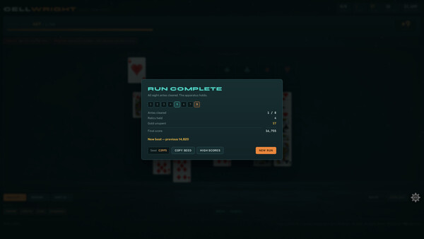 Screenshot of Cellwright - A FreeCell Roguelike