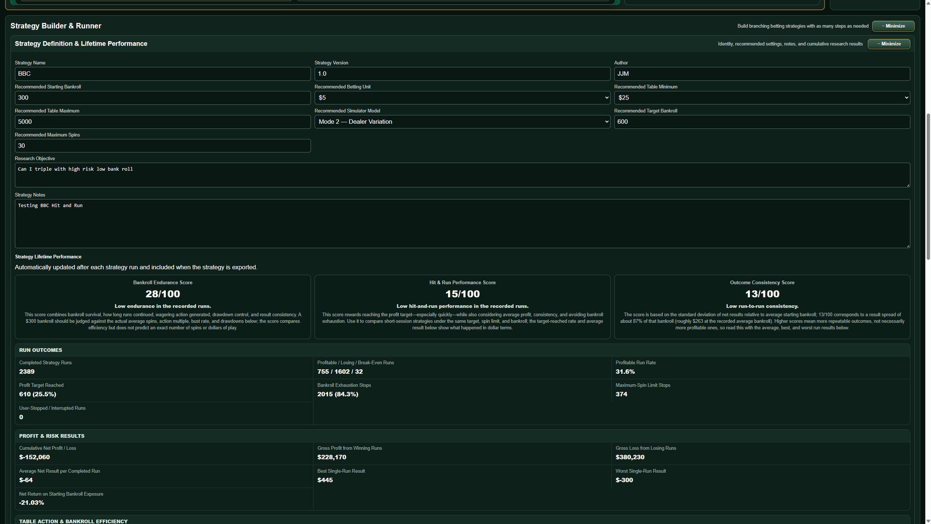 Roulette Strategy Research Lab screenshot 3