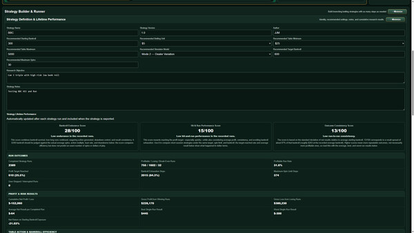 Roulette Strategy Research Lab screenshot 3