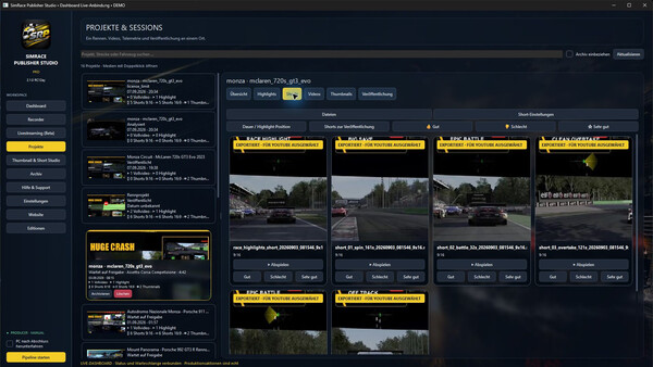 SimRace Publisher Studio — скриншот