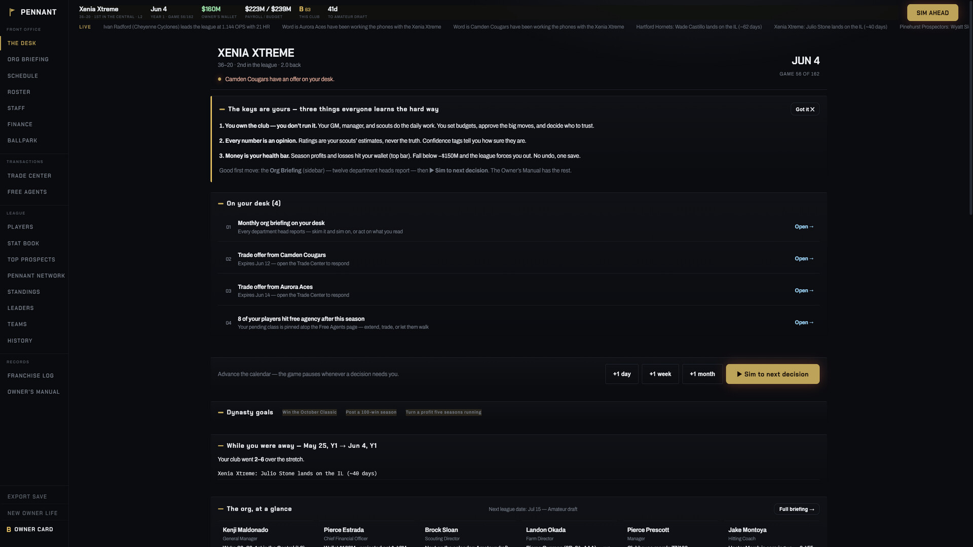 PENNANT: Baseball Owner screenshot 1