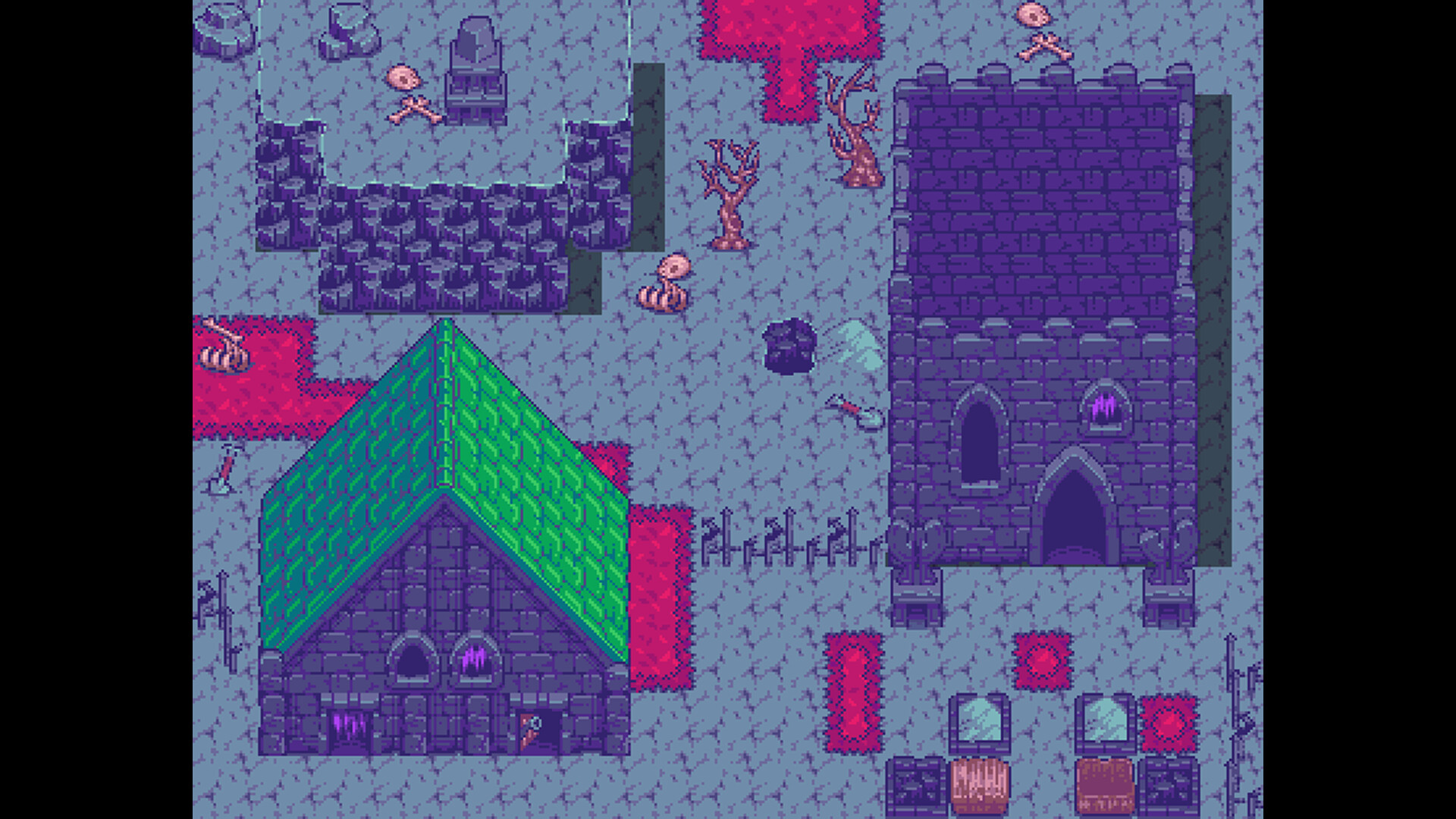 RPG Maker MZ - TinyRPG - Grey Graveyard Tileset Featured Screenshot #1