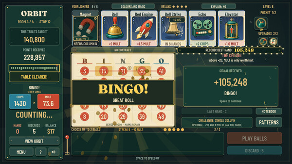 ÓRBITA: Bingo roguelite 遊戲截圖 1