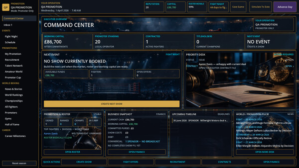 THE FIGHT BUSINESS: BOXING MANAGER screenshot 1