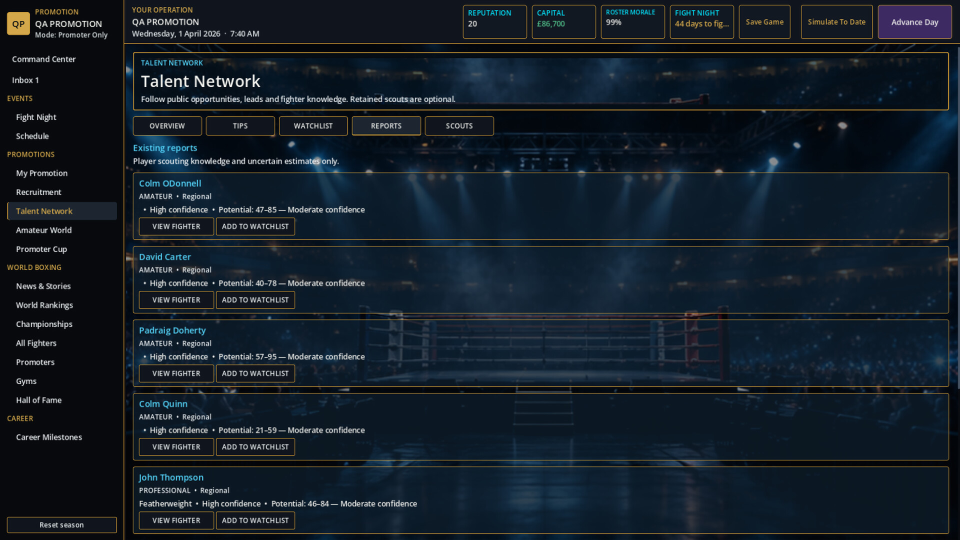 THE FIGHT BUSINESS: BOXING MANAGER screenshot #4