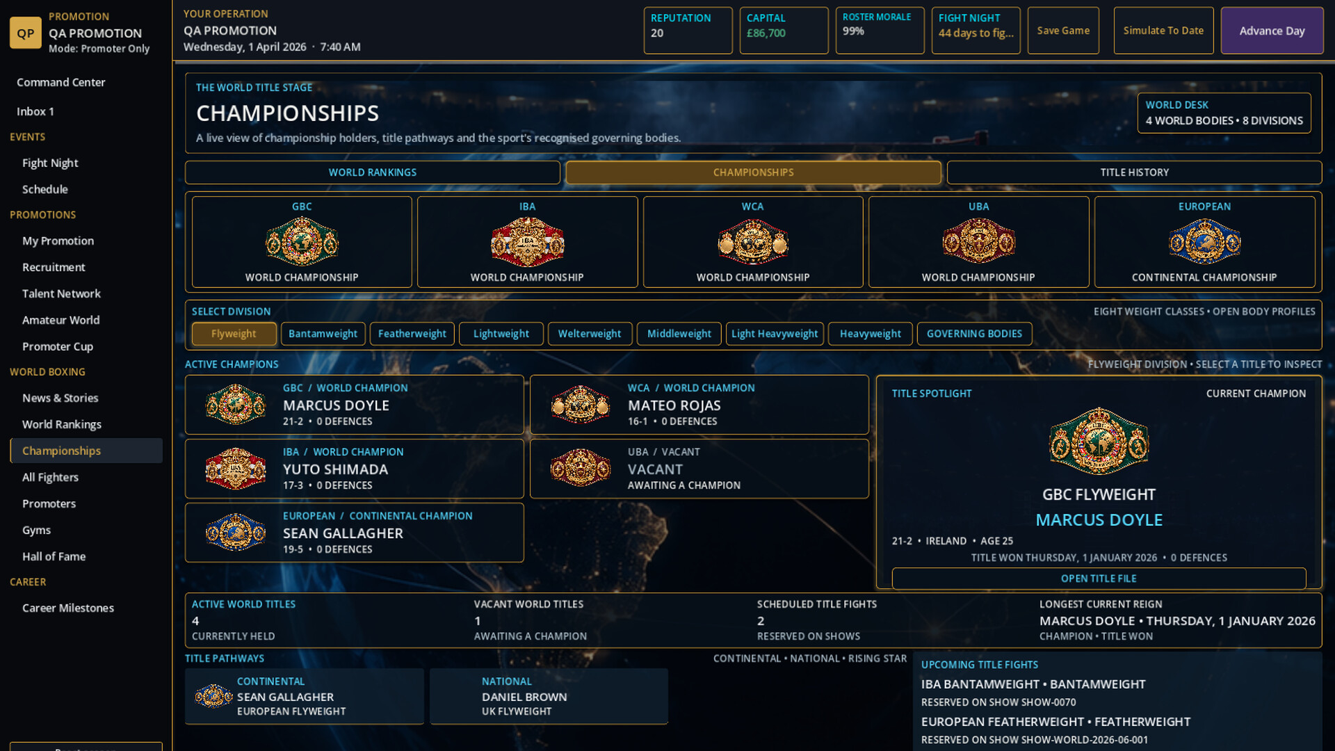 THE FIGHT BUSINESS: BOXING MANAGER screenshot #3