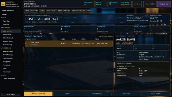 THE FIGHT BUSINESS: BOXING MANAGER screenshot 5