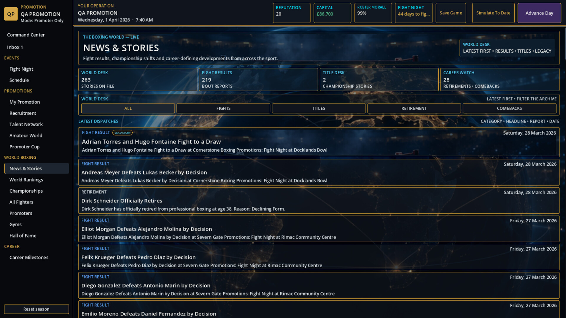 THE FIGHT BUSINESS: BOXING MANAGER screenshot #7