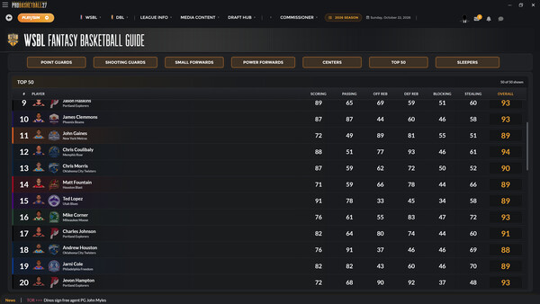 Screenshot of Draft Day Sports: Pro Basketball 27