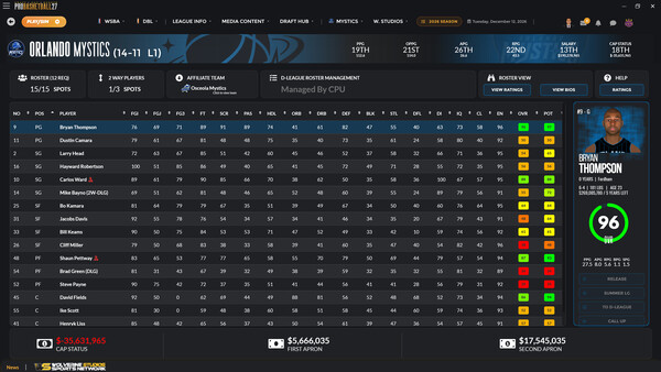 Screenshot of Draft Day Sports: Pro Basketball 27