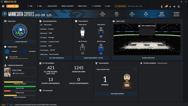 Screenshot of Draft Day Sports: Pro Basketball 27