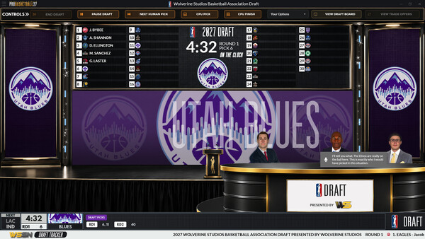 Draft Day Sports: Pro Basketball 27 screenshot 1