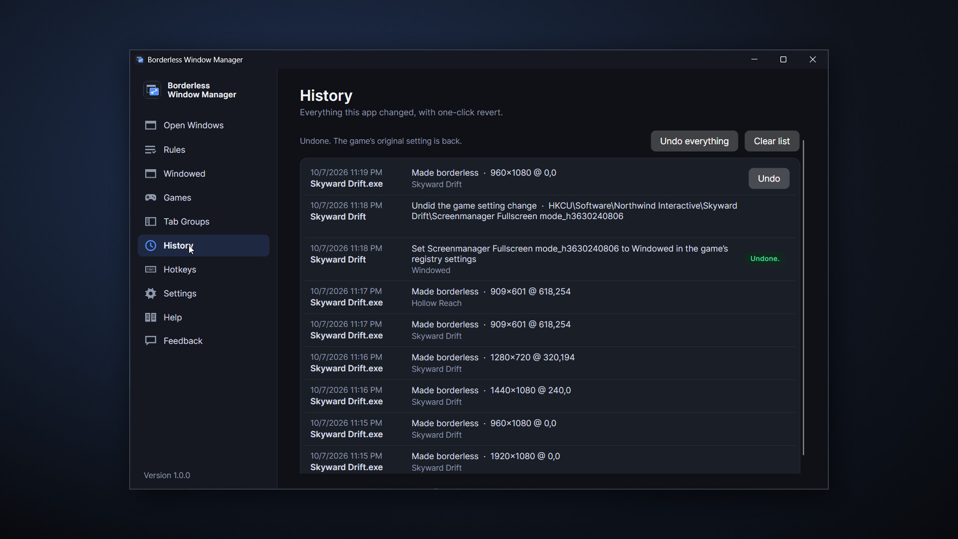 Borderless Window Manager screenshot 6