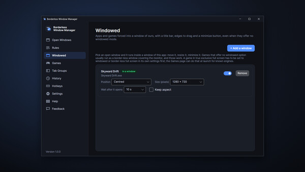 Borderless Window Manager screenshot 3